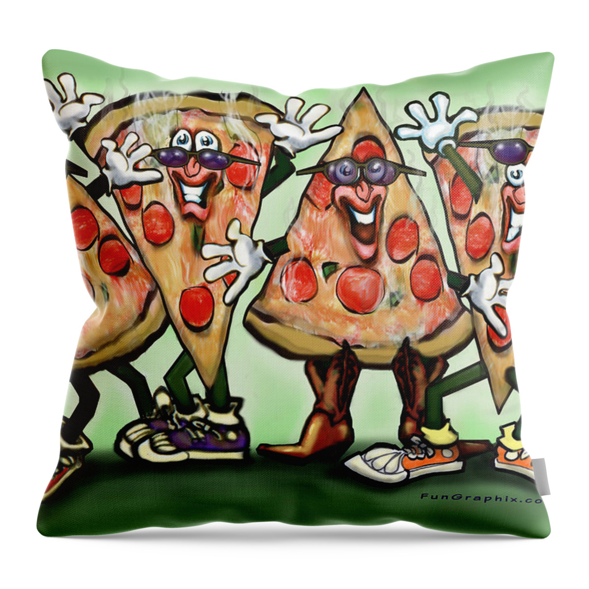 Pizza Throw Pillow featuring the digital art Pizza Party by Kevin Middleton