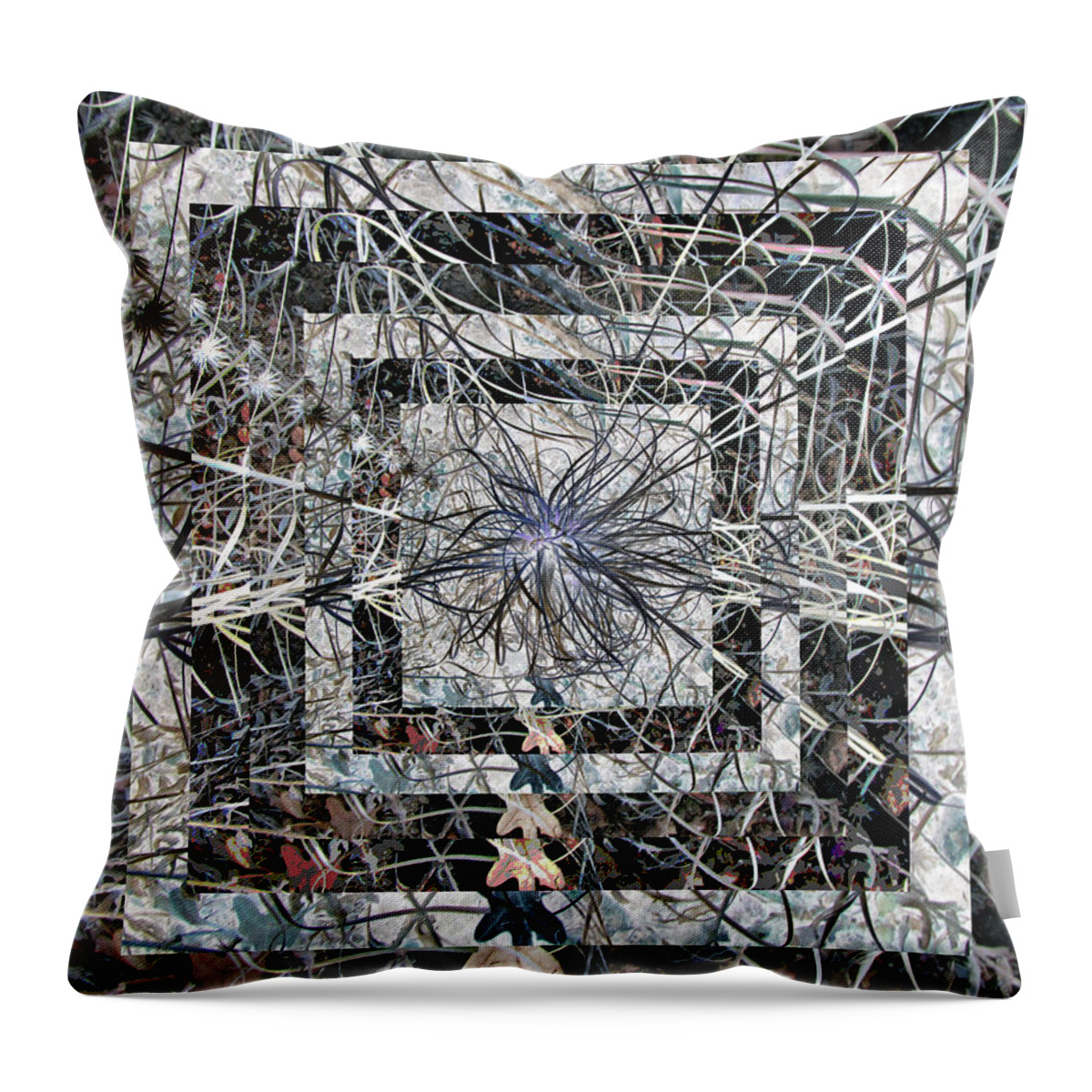 Mandala Throw Pillow featuring the digital art Plant Energy Kaleidoscope by Julia L Wright