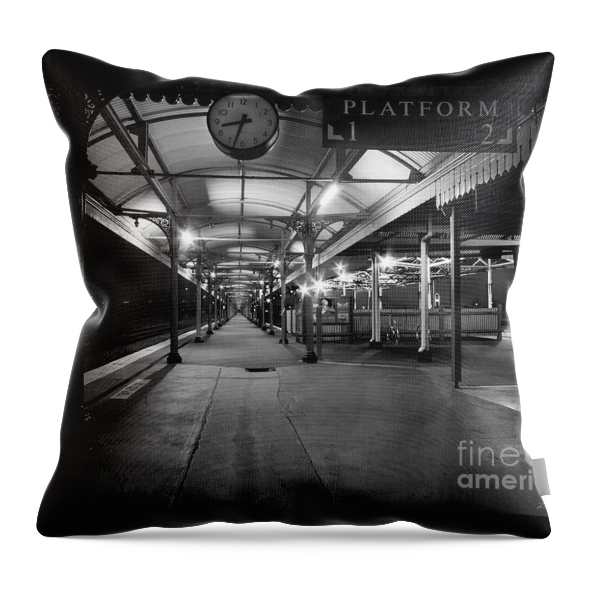 Architecture Throw Pillow featuring the photograph Platform 1 by Linda Lees