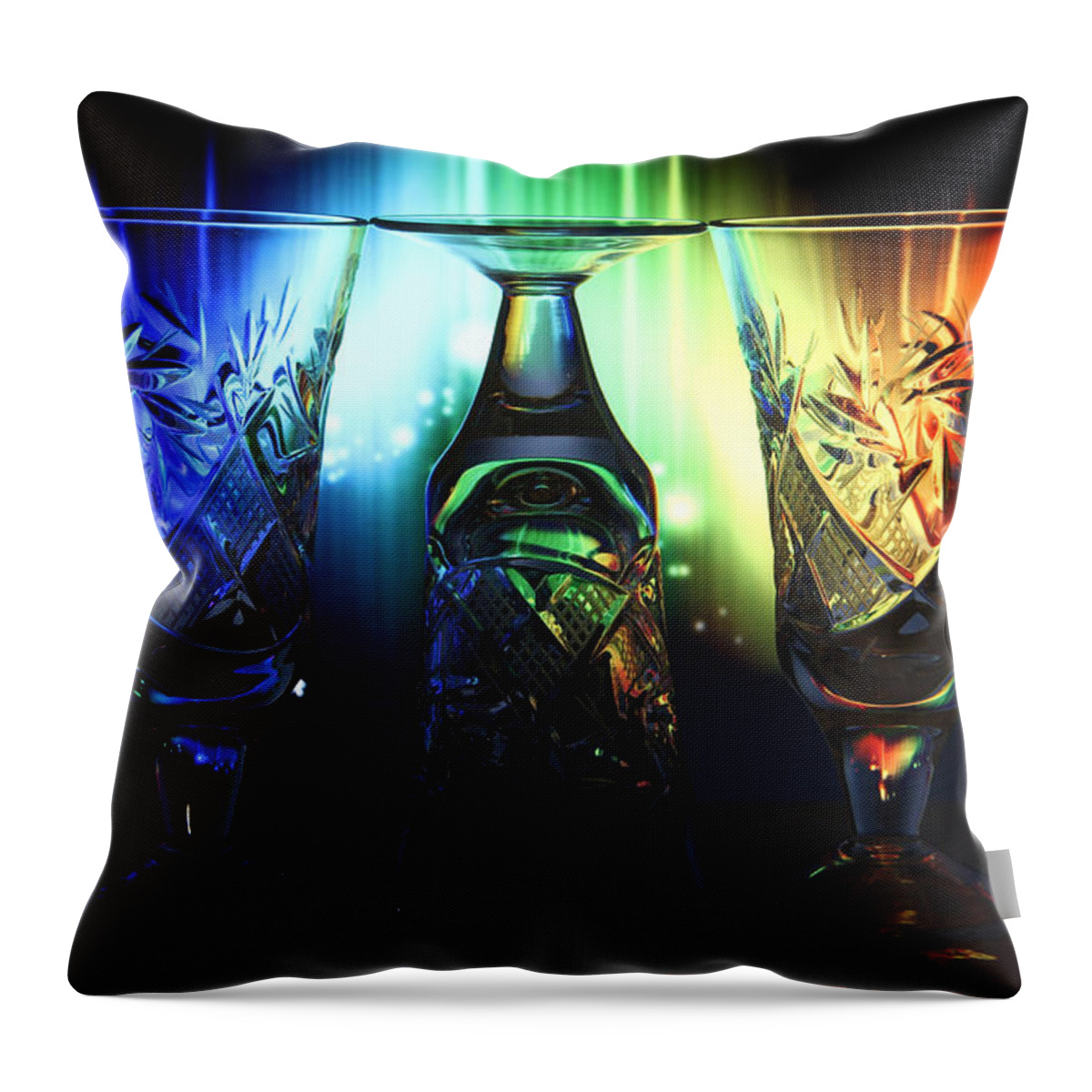 Glass Throw Pillow featuring the photograph Play of Glass and Colors by Natalia Otrakovskaya