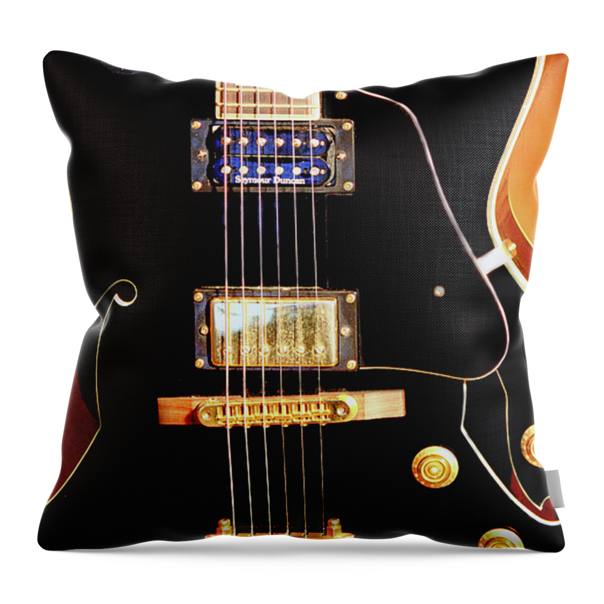 Guitar Throw Pillow featuring the photograph Play Them Blues by Barry Jones