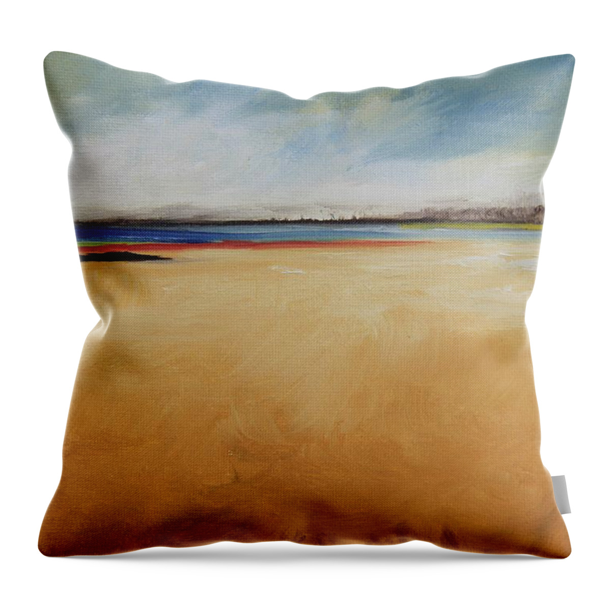 Abstract Art Throw Pillow featuring the painting Playa Libre by Alicia Maury