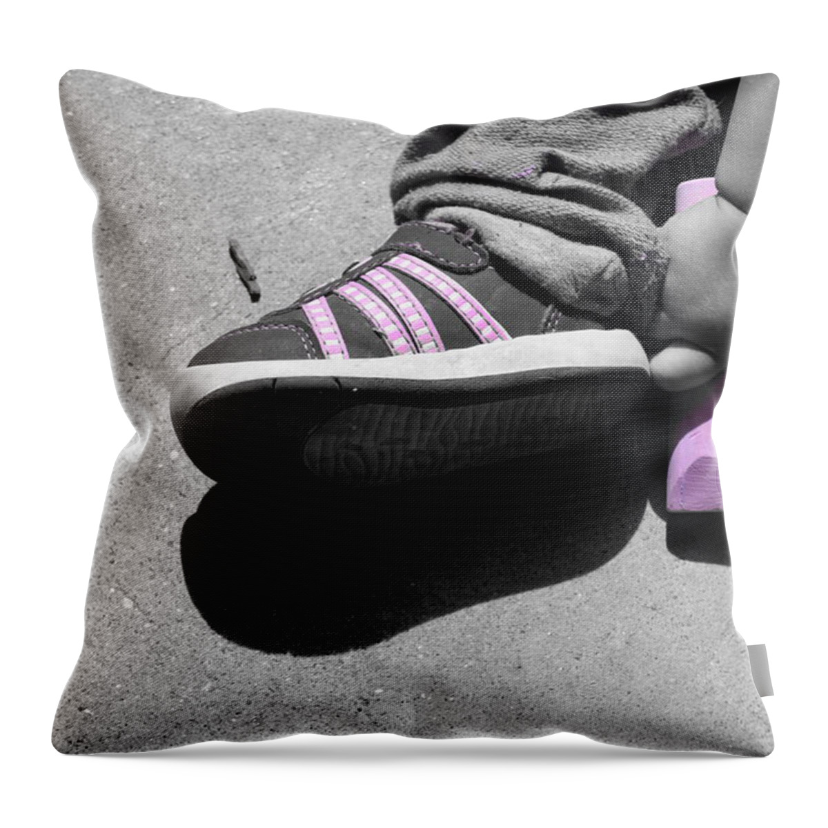 Pink Throw Pillow featuring the photograph Playtime by Inali Featherheart