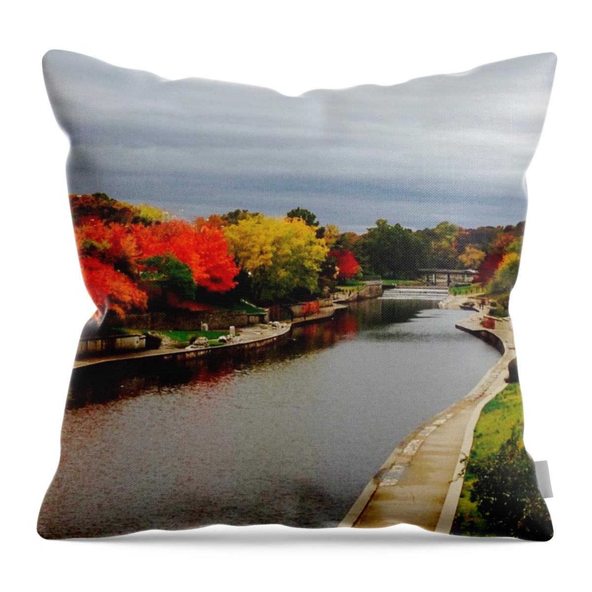 Kcmo Throw Pillow featuring the photograph Plaza Colour Pop by Michael Oceanofwisdom Bidwell