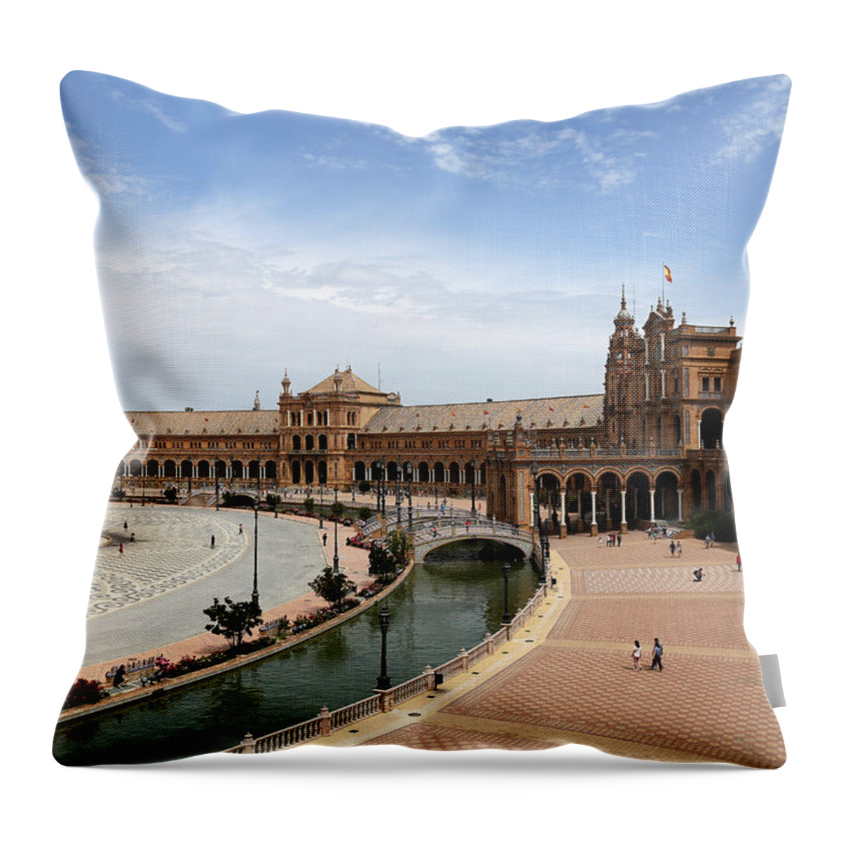 Plaza De Espana Throw Pillow featuring the photograph Plaza De Espana 4 by Andrew Fare