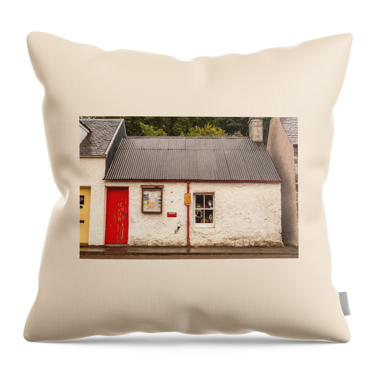 Cottage Throw Pillow featuring the photograph Plockton Cottage by Kathleen McGinley