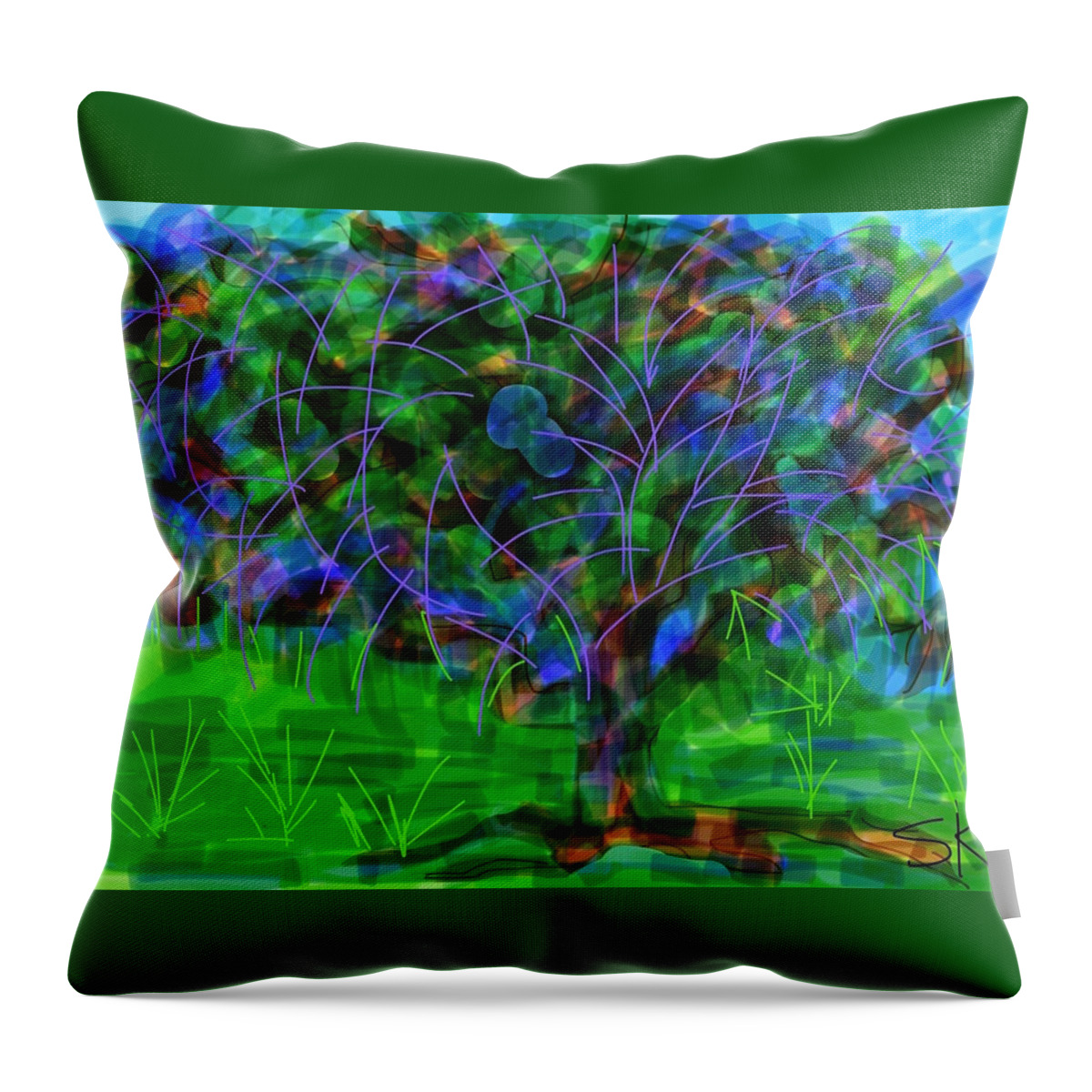 Tree Throw Pillow featuring the digital art Plum Nelly by Sherry Killam