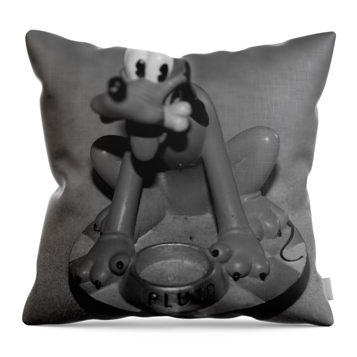 Black And White Throw Pillow featuring the photograph Pluto by Rob Hans