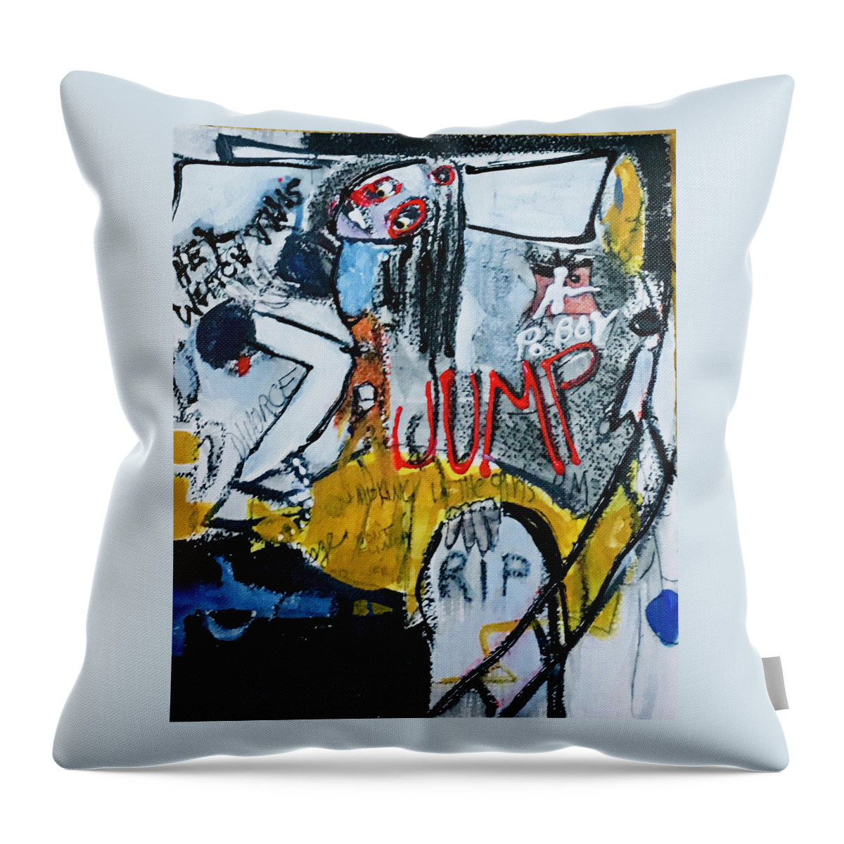Contemporary Throw Pillow featuring the painting Po Boy by Carole Johnson