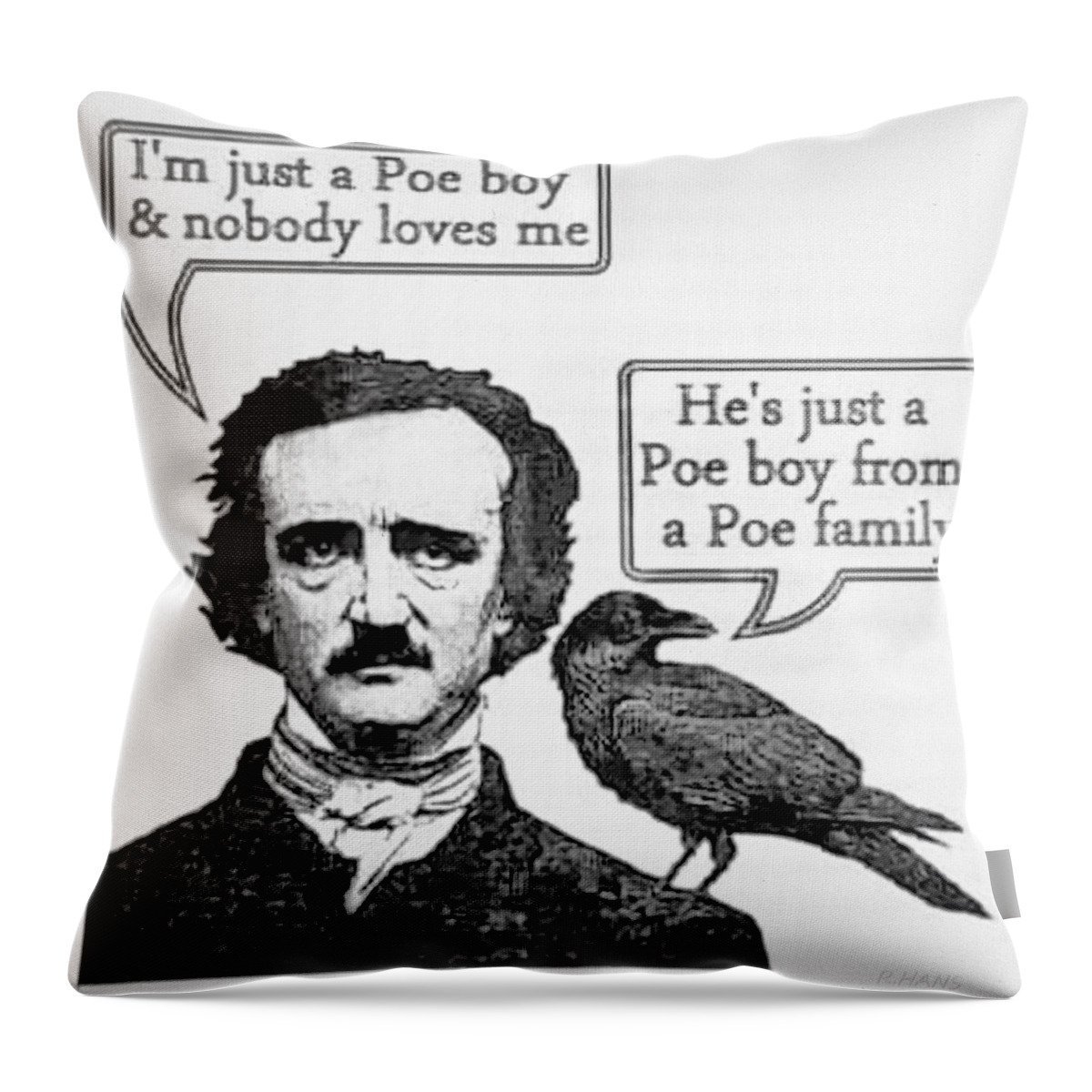 Bird Throw Pillow featuring the photograph Poe And The Raven by Rob Hans