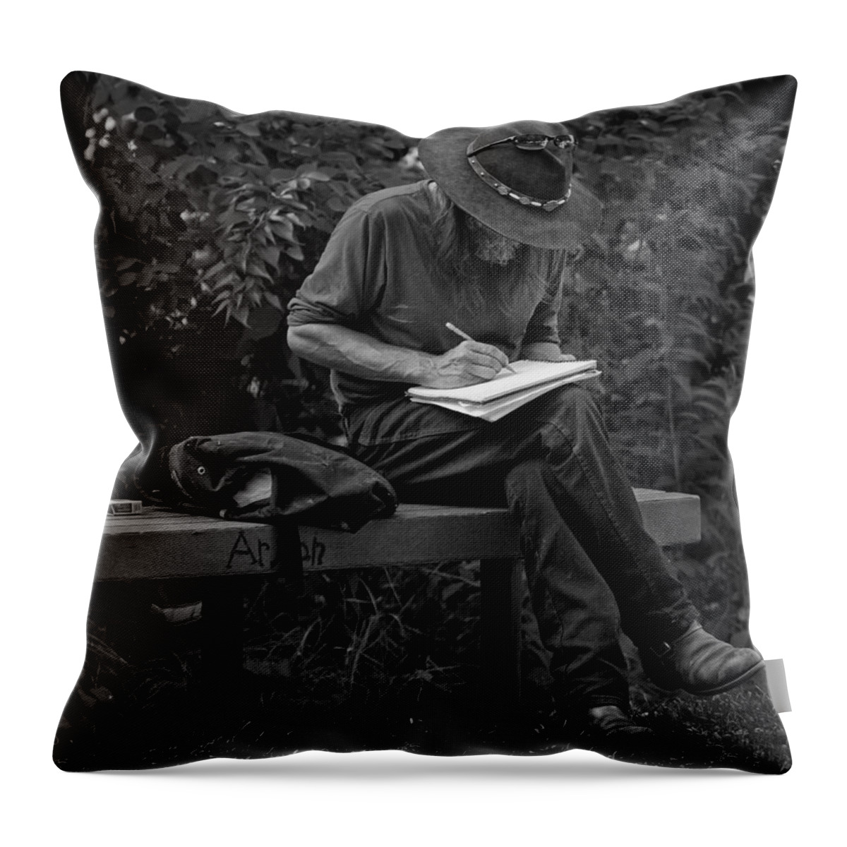 Bob Orsillo Throw Pillow featuring the photograph Poet by Bob Orsillo