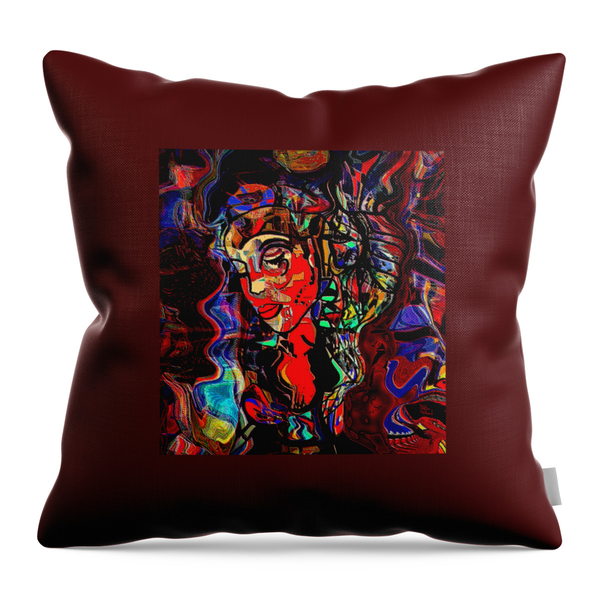 Woman Throw Pillow featuring the mixed media Poetry Music and Art by Natalie Holland