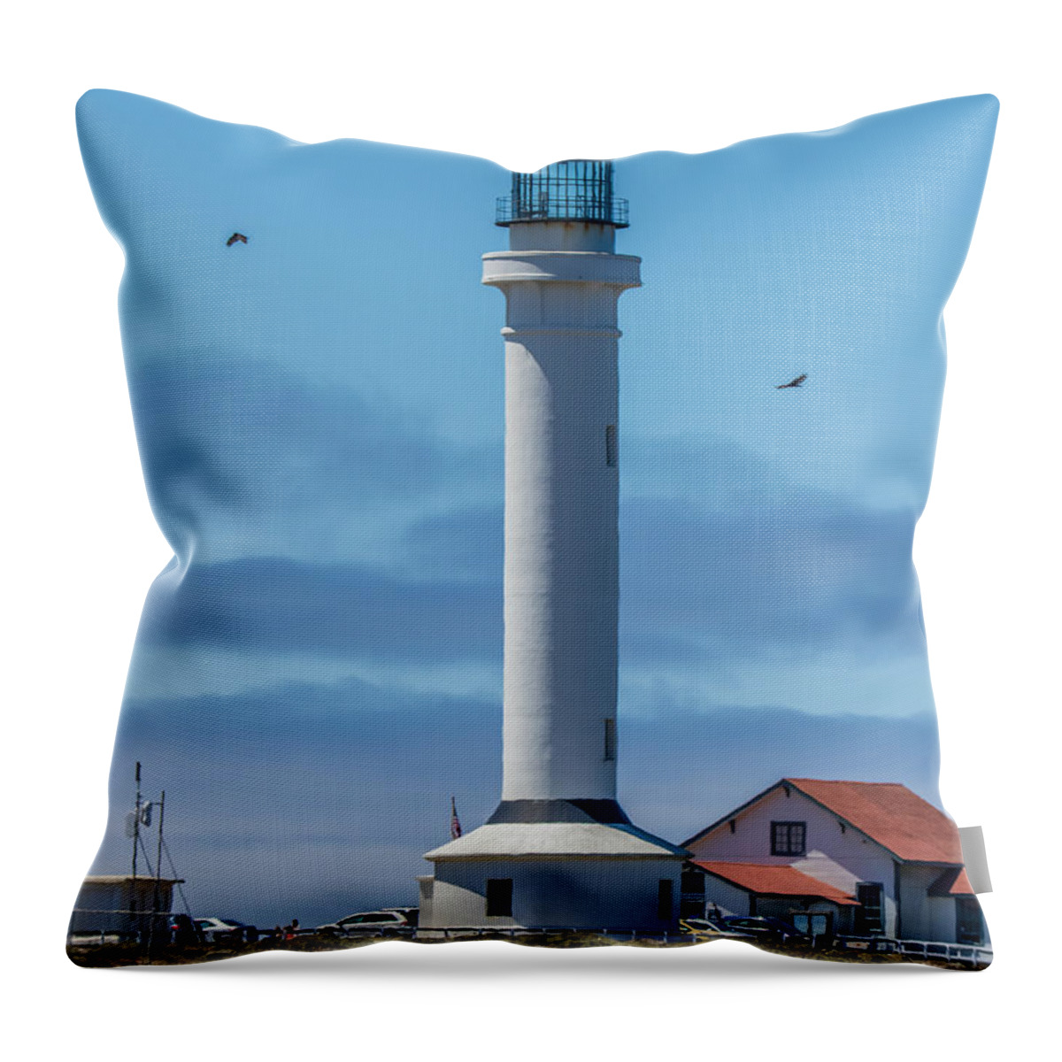 Landscape Throw Pillow featuring the photograph Point Arena Lighthouse by Marc Crumpler