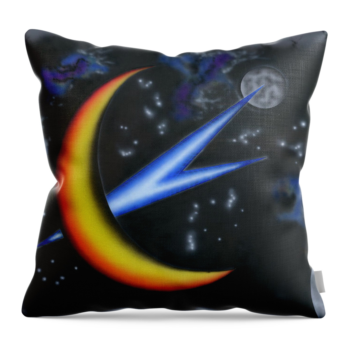 Abstract Throw Pillow featuring the painting Point Of Entry by Kenneth Clarke