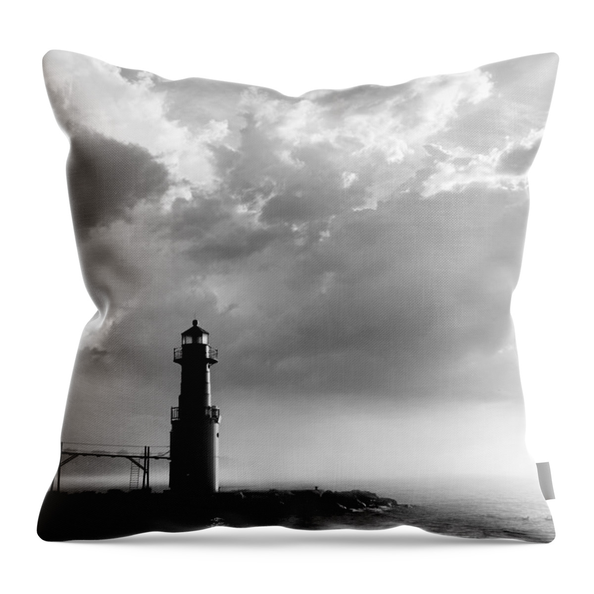 Lighthouse Throw Pillow featuring the photograph Point of Inspiration by Bill Pevlor