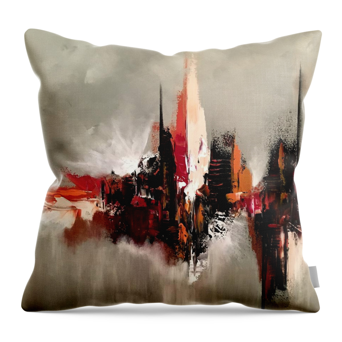 Abstract Throw Pillow featuring the painting Point of Power by Soraya Silvestri
