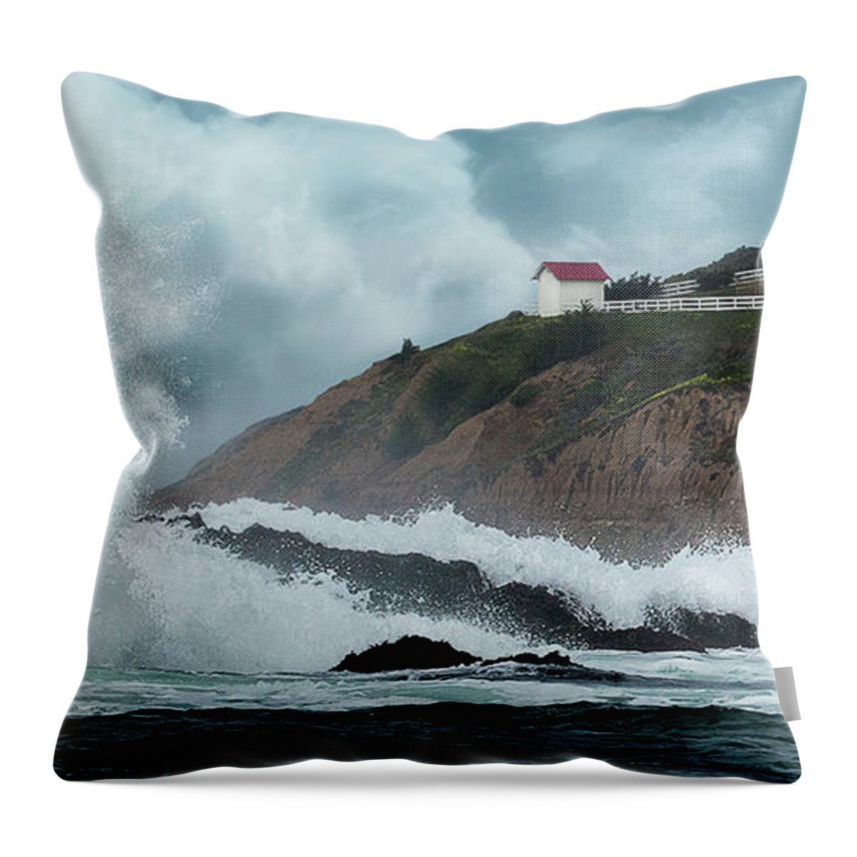 Landscape Throw Pillow featuring the photograph Point San Luis Lighthouse by Bruce Bonnett