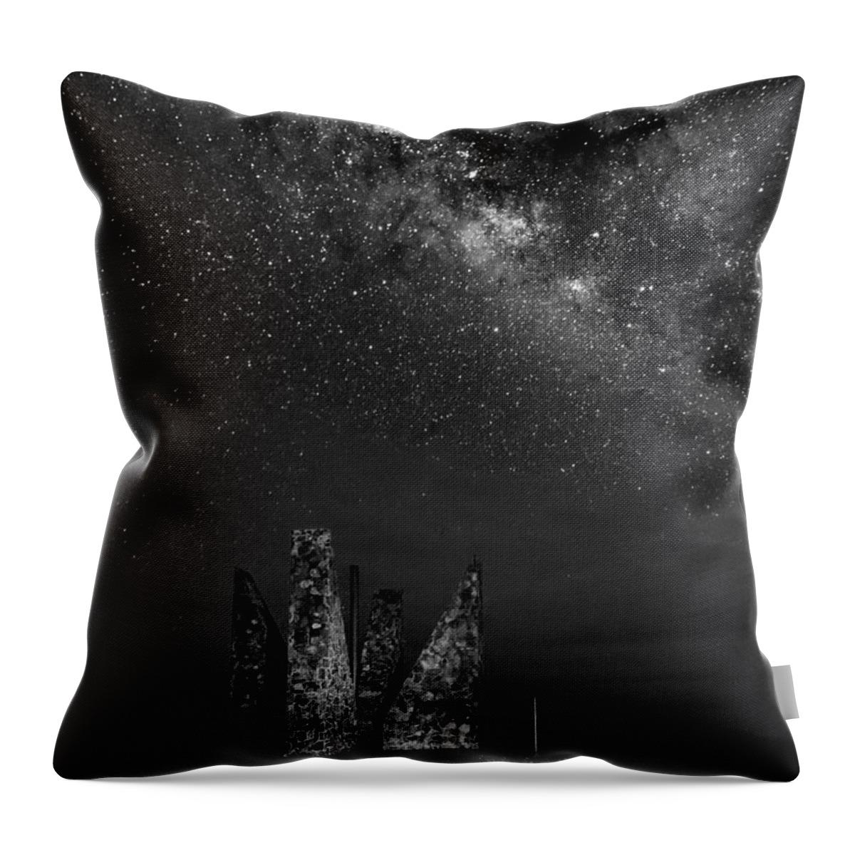 Milky Throw Pillow featuring the photograph Point Udall - Black and White by Amanda Jones