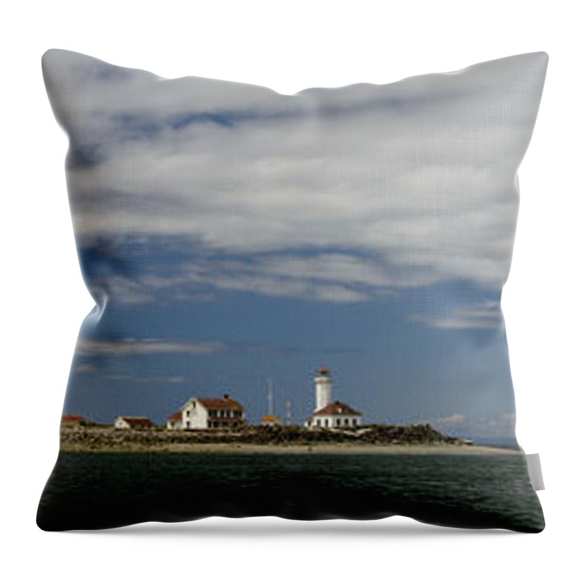 Point Wilson Throw Pillow featuring the photograph Point Wilson Lighthouse by Bob VonDrachek