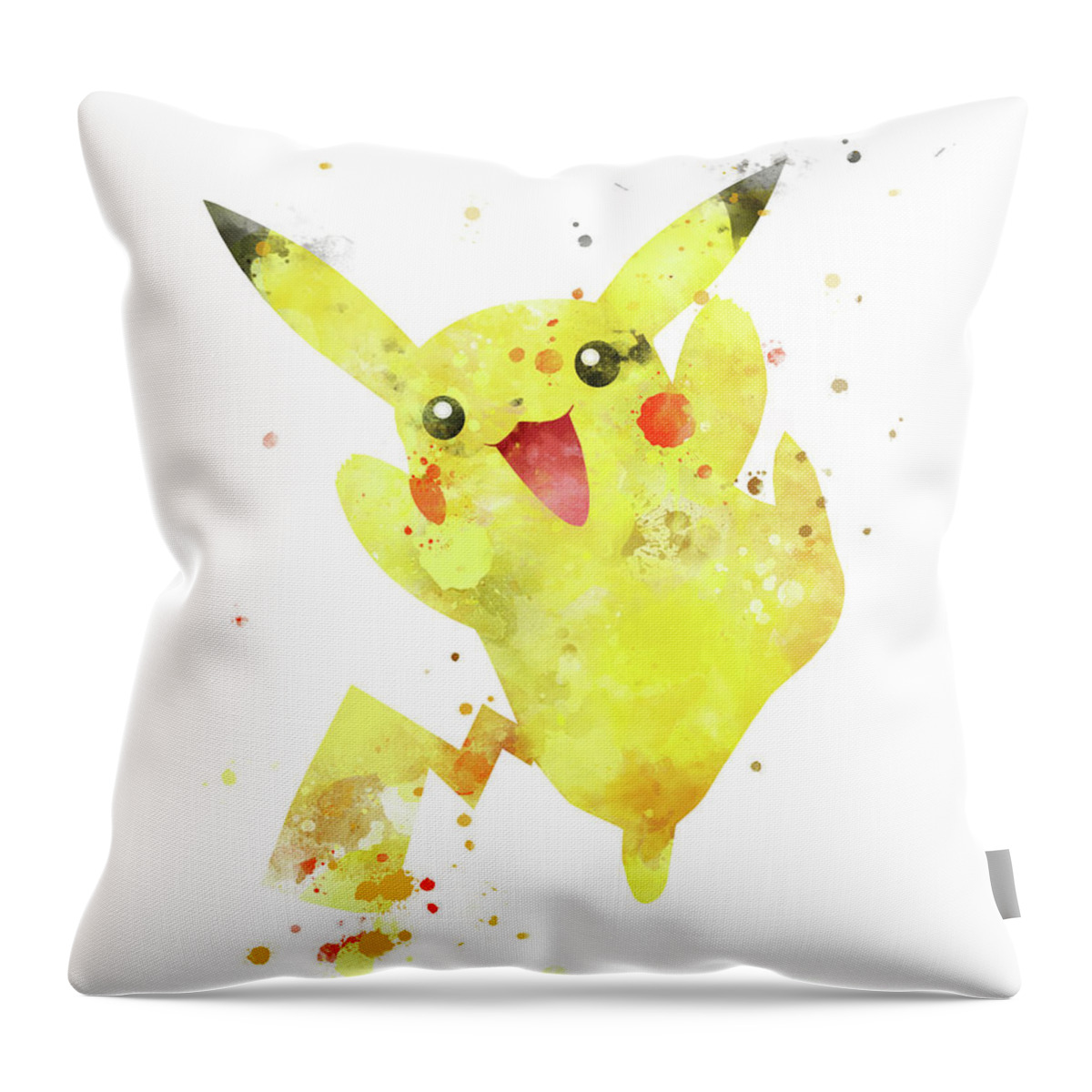 Pokemon Throw Pillow featuring the mixed media Pikachu by Monn Print
