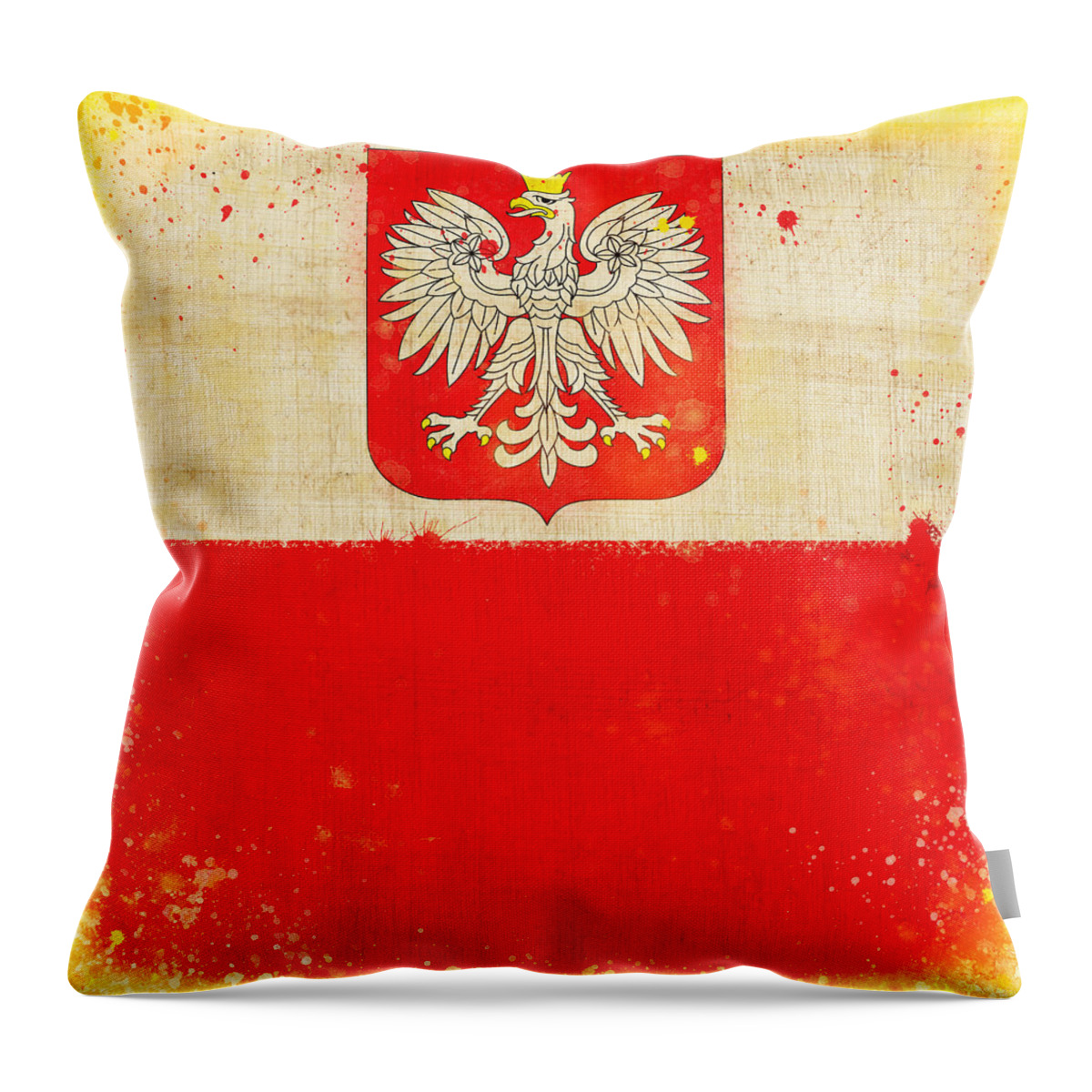 Duty Throw Pillow featuring the painting Poland flag by Setsiri Silapasuwanchai