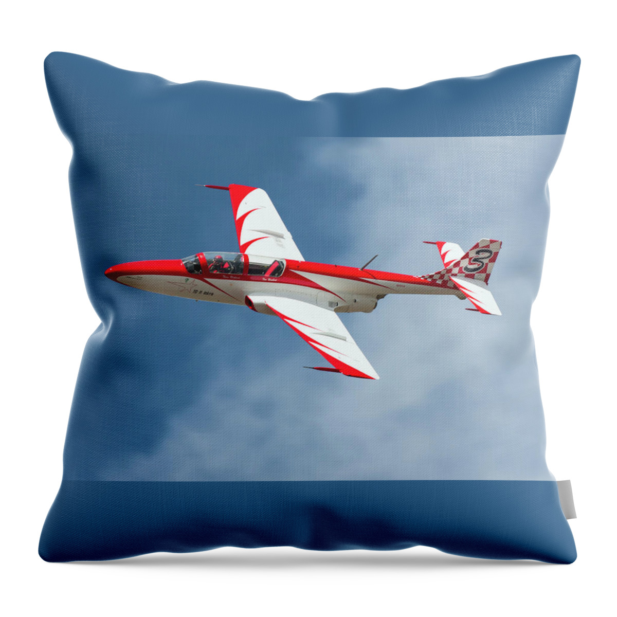 Airplane Throw Pillow featuring the photograph Polish Designed and Built TS-11 Iskra Jet Trainer by Rick Pisio