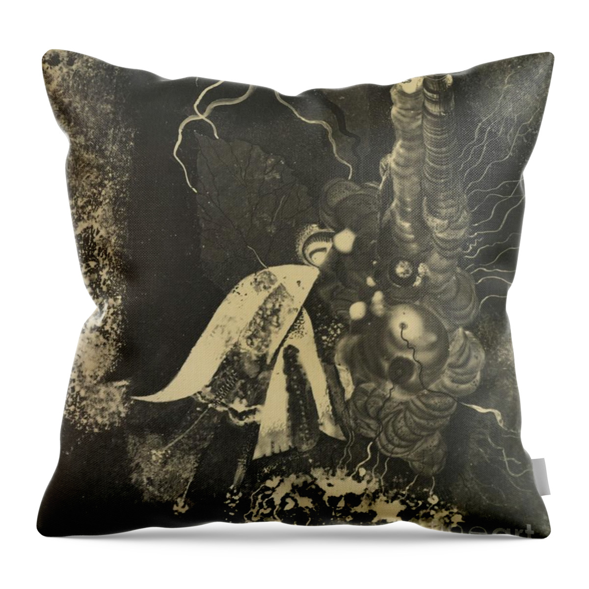 Karol Hiller 1891 - 1939 Polish Heliographic Composition Throw Pillow featuring the painting Polish Heliographic Composition by MotionAge Designs