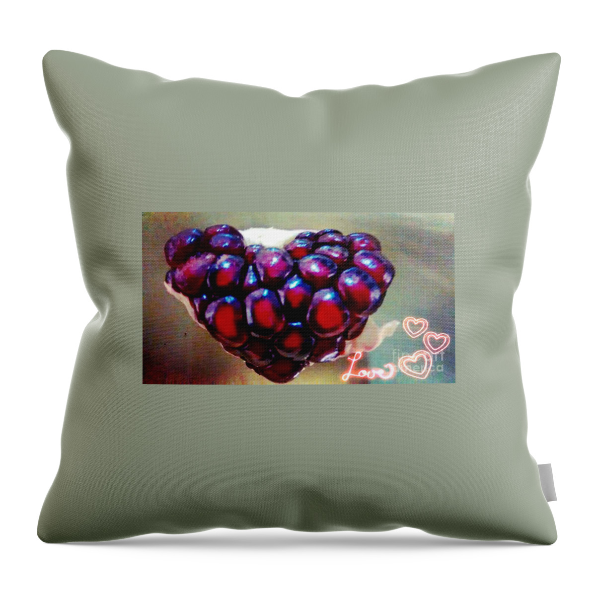 Heart Throw Pillow featuring the digital art Pomegranate Heart by Genevieve Esson