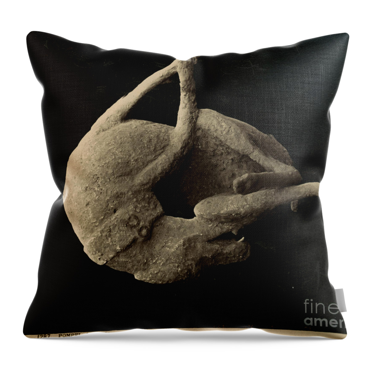Archaeology Throw Pillow featuring the photograph Pompeii: Plaster Cast by Granger