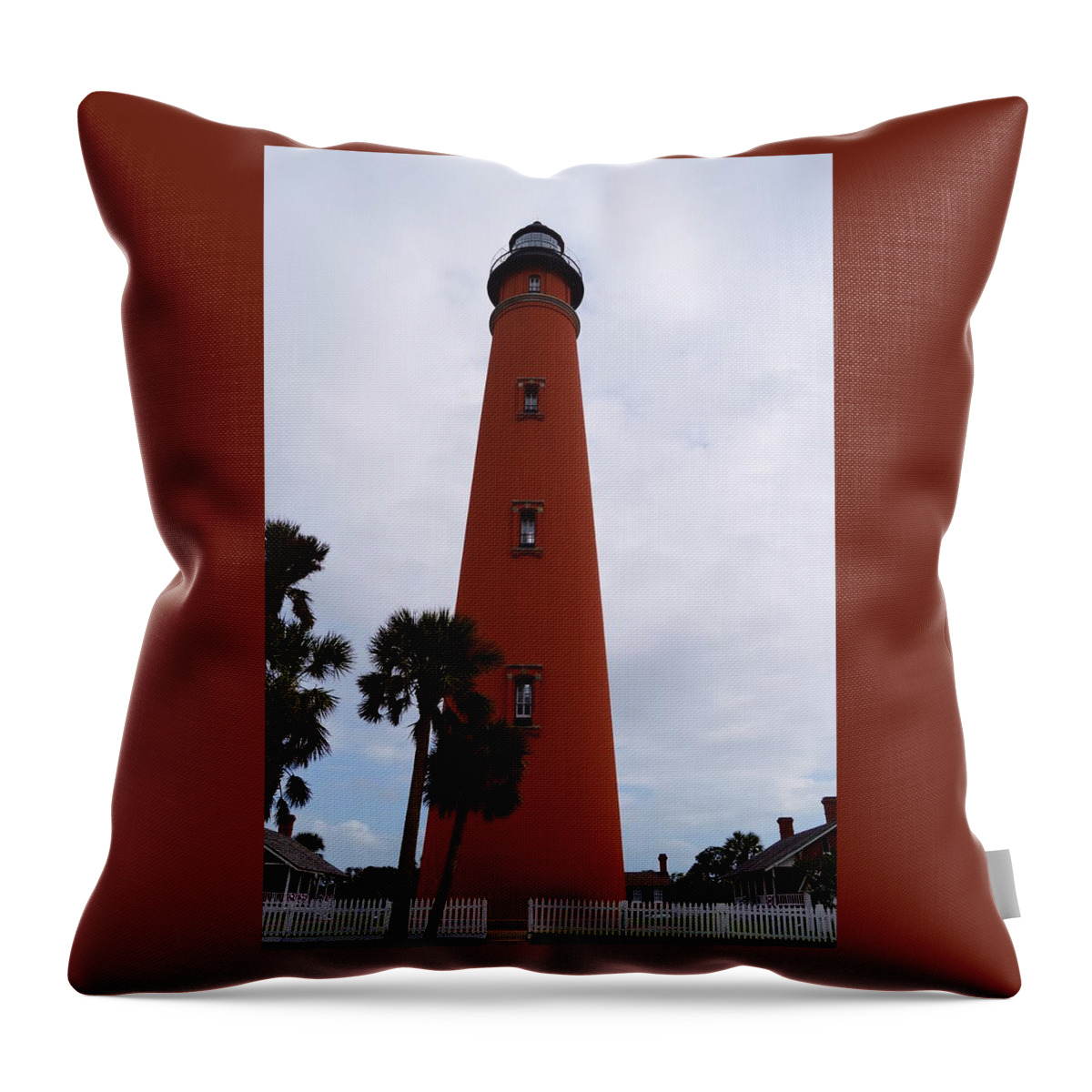 Ponce De Leon Lighthouse Throw Pillow featuring the photograph Ponce De Leon Lighthouse by Warren Thompson