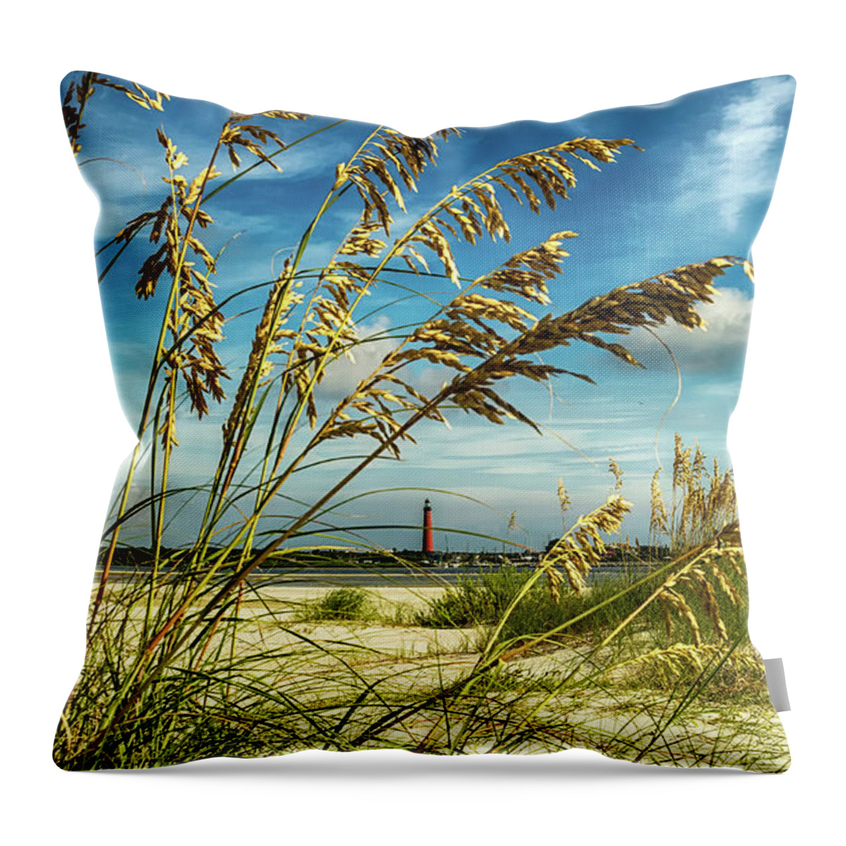 Light Throw Pillow featuring the photograph Ponce Inlet Lighthouse by Dillon Kalkhurst