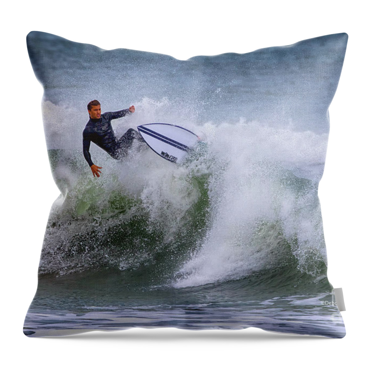Surf Throw Pillow featuring the photograph Ponce Surf 2017 by Deborah Benoit