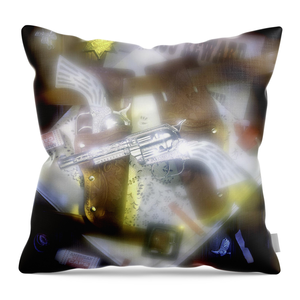 Western Myth Throw Pillow featuring the photograph Pony Boy Tigers by Craig J Satterlee