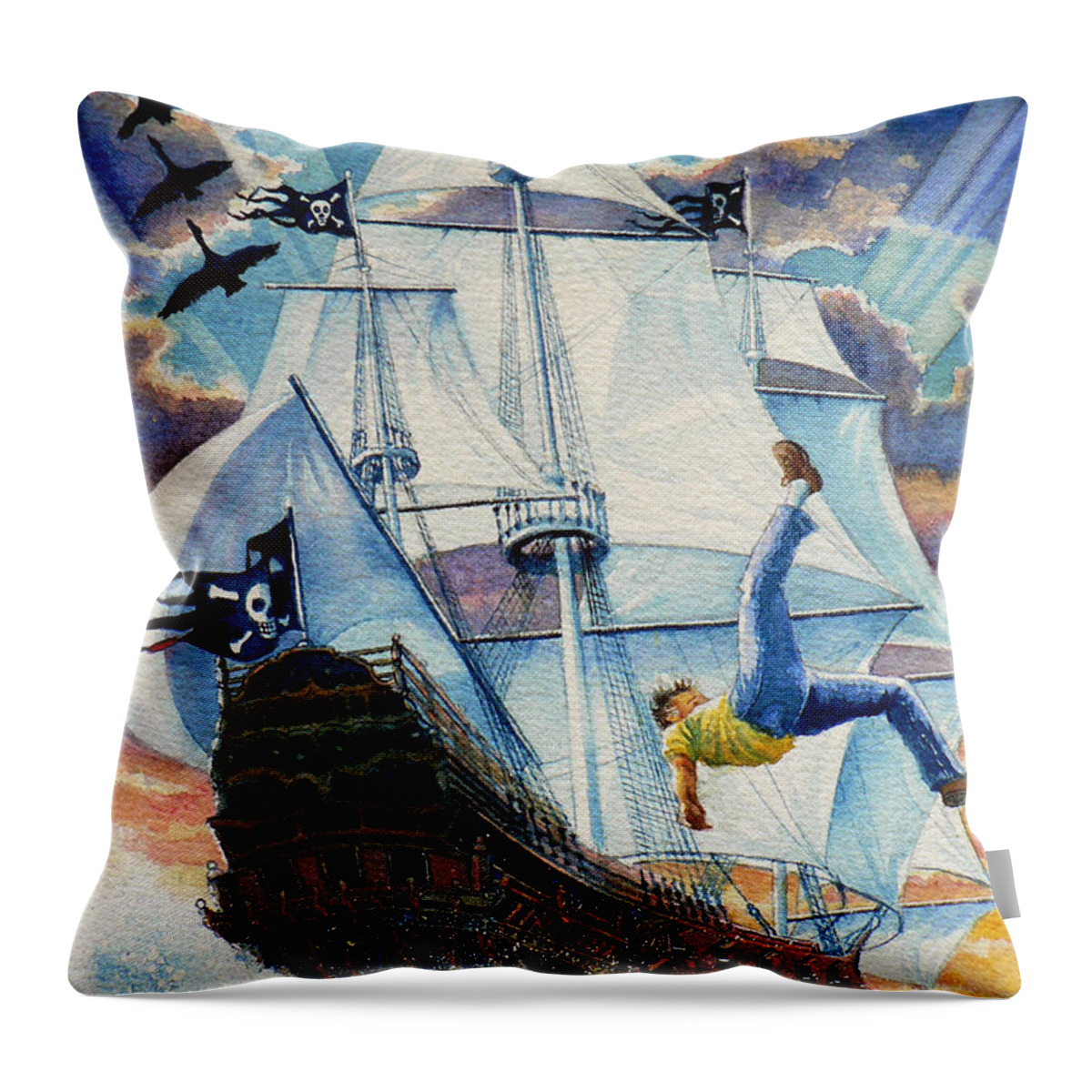 Pooka Hill Illustrations Throw Pillow featuring the painting Pooka Hill 11 by Hanne Lore Koehler