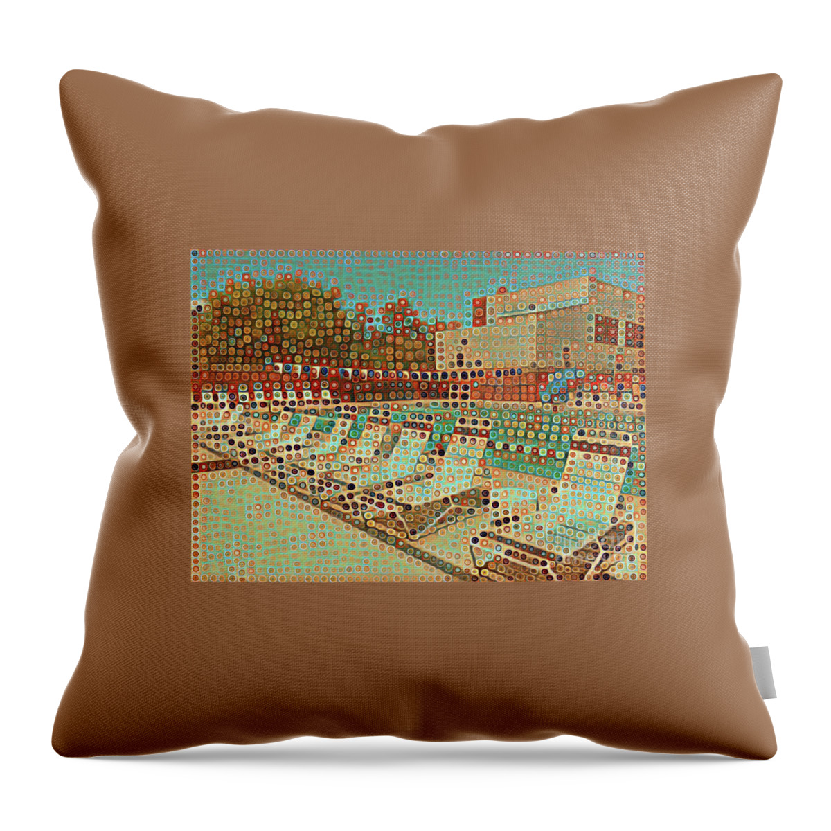 Sunshine Throw Pillow featuring the digital art Pool #2 by Audrey Peaty