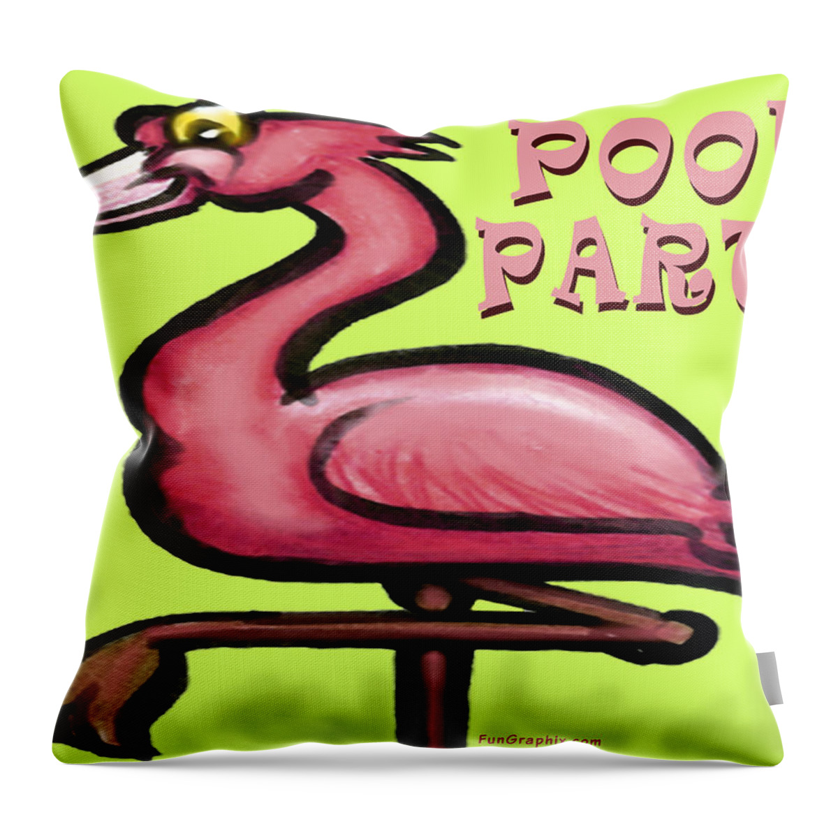 Pool Throw Pillow featuring the greeting card Pool Party by Kevin Middleton