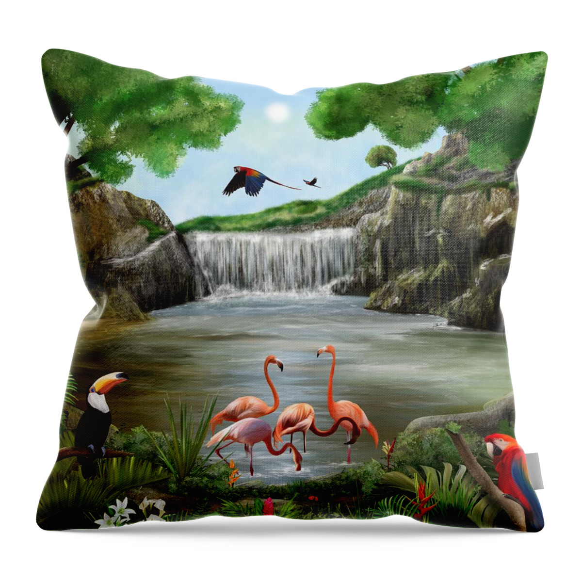 Pool Party Throw Pillow featuring the digital art Pool Party by Mark Taylor