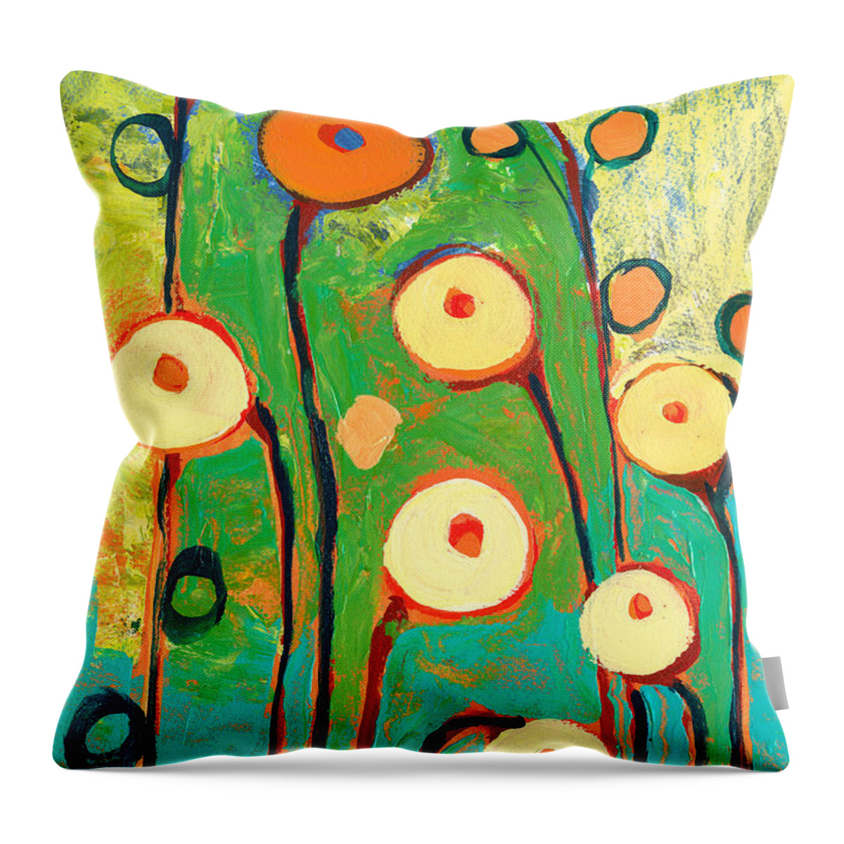 Poppy Throw Pillow featuring the painting Poppy Celebration by Jennifer Lommers