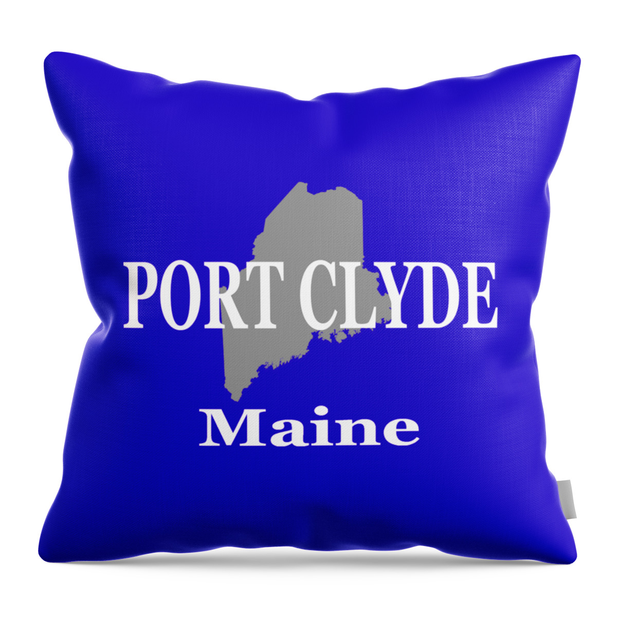 Port Clyde; Maine; Maine Home; Maine Pride; Souviner; Maine Map; Hometown; State Pride; Travel Souvenir; Vacation; Cities And Towns; City; Cities; Town; Home State; Keepsake; States; City Pride; Town Pride; Tourism; Tourist Attractions; State Maps; Travel Destinations; Typographic; Vacation Destinations; United States Maps; Map Art; American States Throw Pillow featuring the photograph Port Clyde Maine State City and Town Pride by Keith Webber Jr