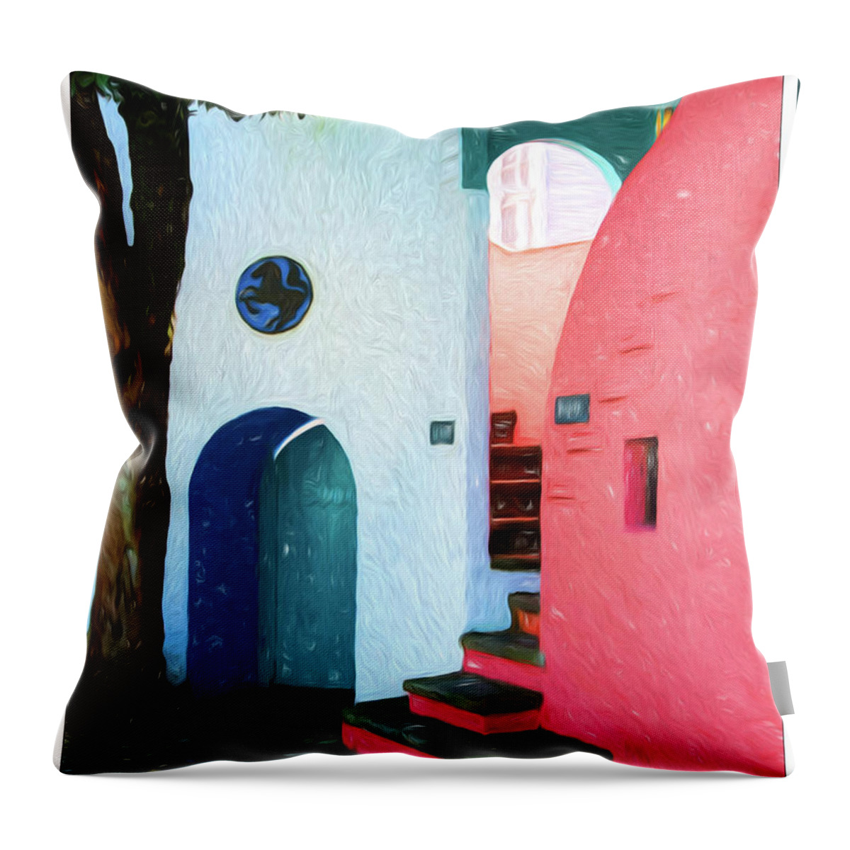 Resort Throw Pillow featuring the photograph Port Meirion, Wales by Peggy Dietz