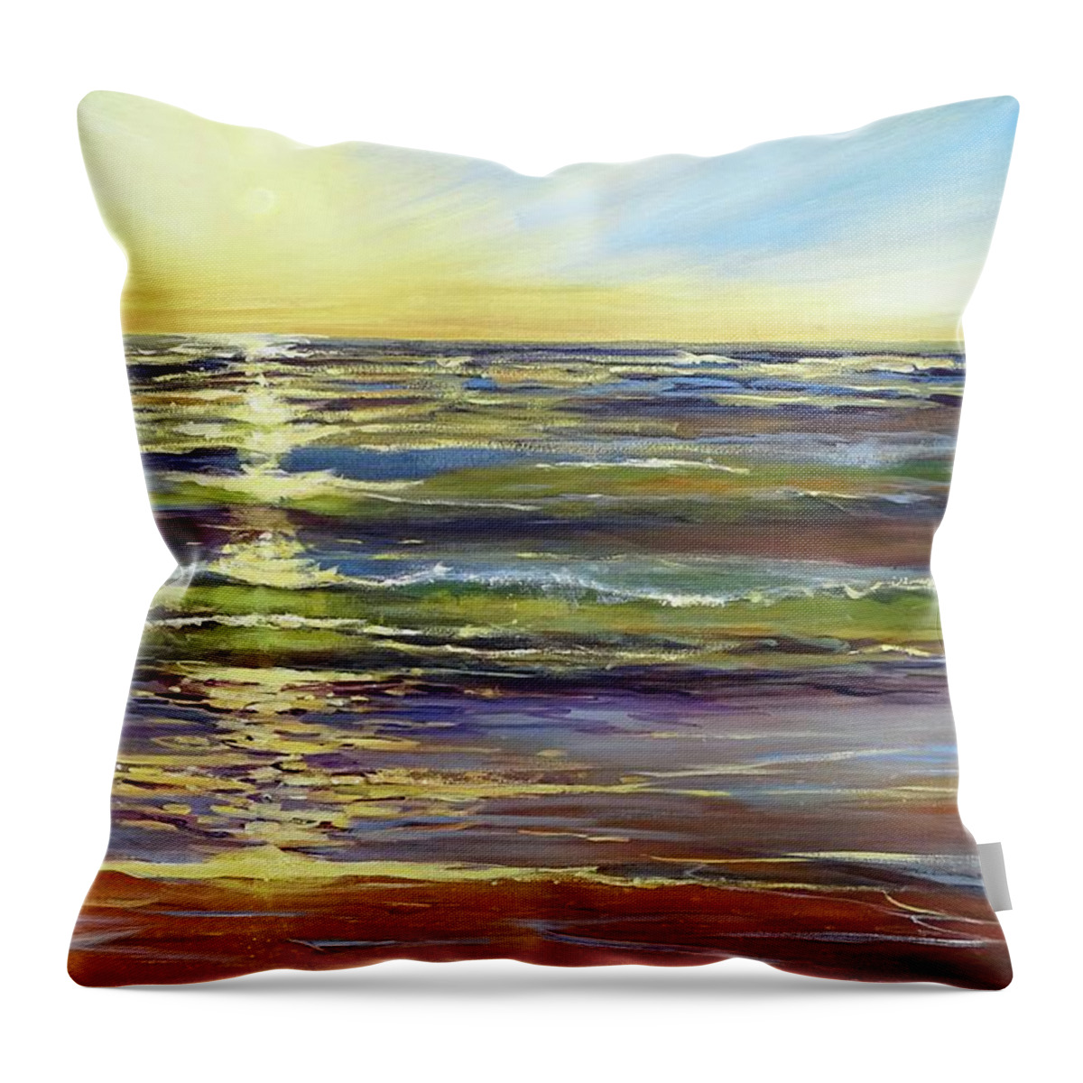 Lake Michigan Throw Pillow featuring the painting Port Sheldon by Sandra Strohschein