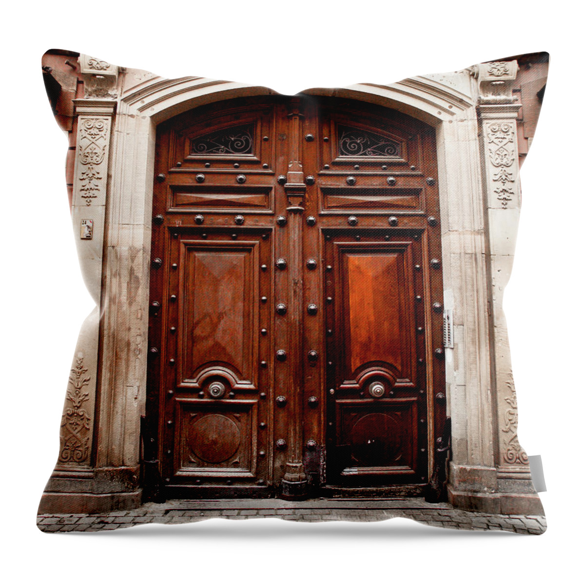 Architecture Throw Pillow featuring the photograph Porte 103 by Steven Myers