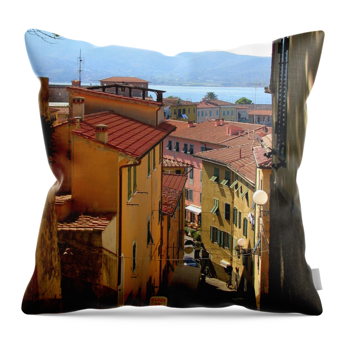 Portoferraio Throw Pillow featuring the photograph Portoferraio Elba by Carla Parris