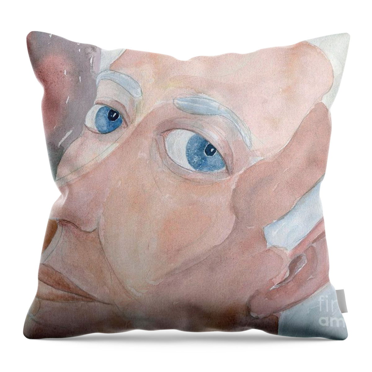Portrait Of A Poet Throw Pillow featuring the painting Portrait of a Poet by Fred Jinkins