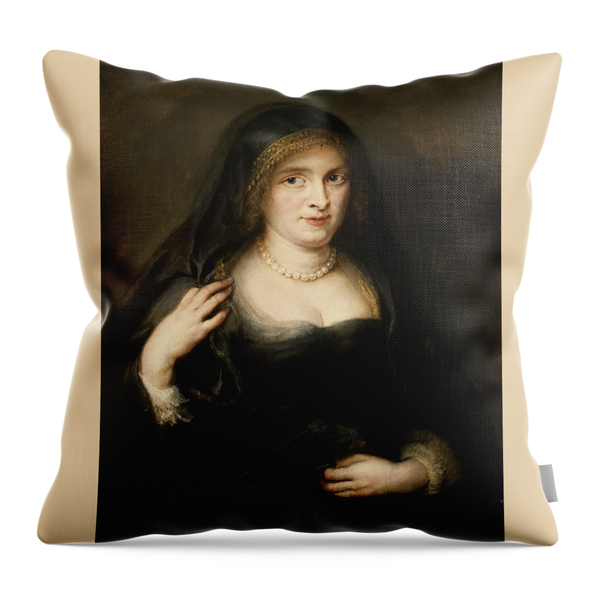 17th Century Art Throw Pillow featuring the painting Portrait of a Woman, Probably Susanna Lunden by Peter Paul Rubens
