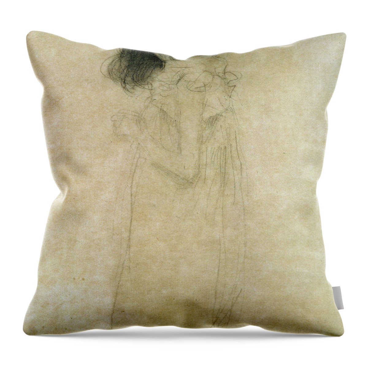 Gustav Klimt Throw Pillow featuring the painting Portrait of a young woman by Gustav Klimt
