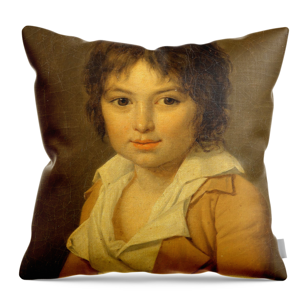 Jean-louis Laneuville Throw Pillow featuring the painting Portrait of Amedee Selim de Robillard Peronville by Jean-Louis Laneuville