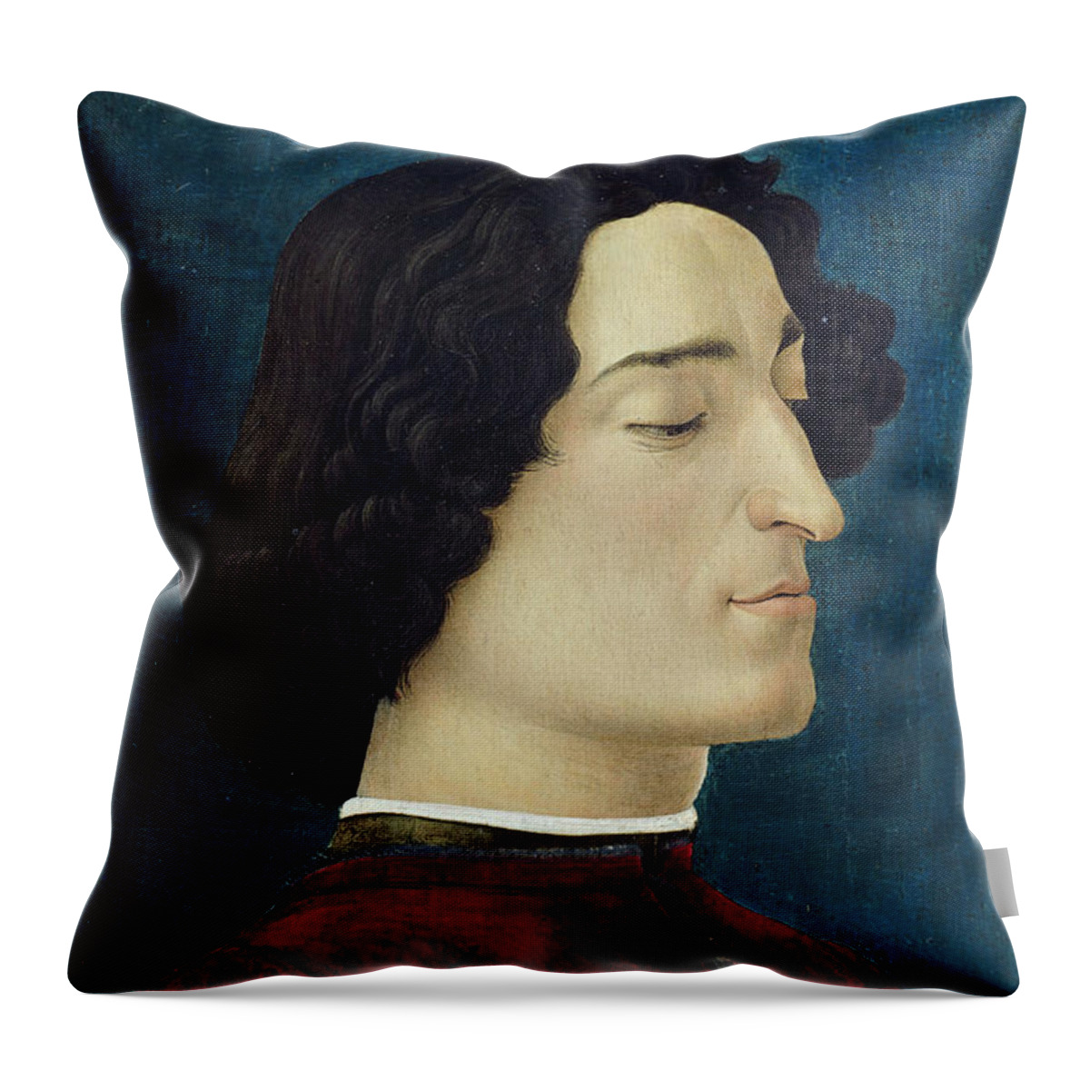Sandro Botticelli Throw Pillow featuring the painting Portrait of Giuliano de' Medici by Sandro Botticelli
