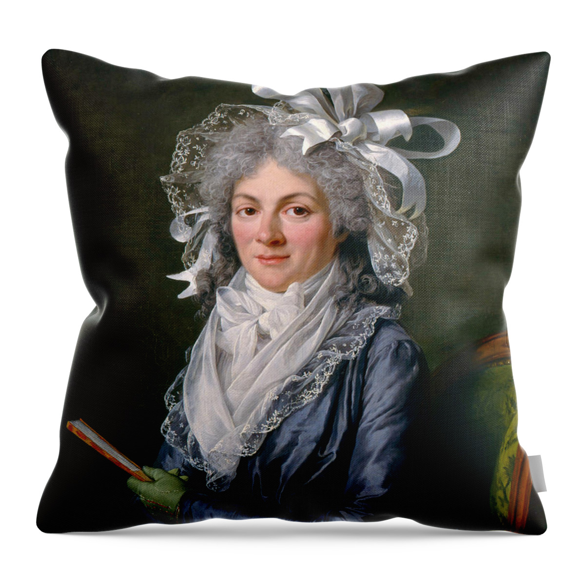 Adelaide Labille-guiard Throw Pillow featuring the painting Portrait of Madame de Genlis by Adelaide Labille-Guiard