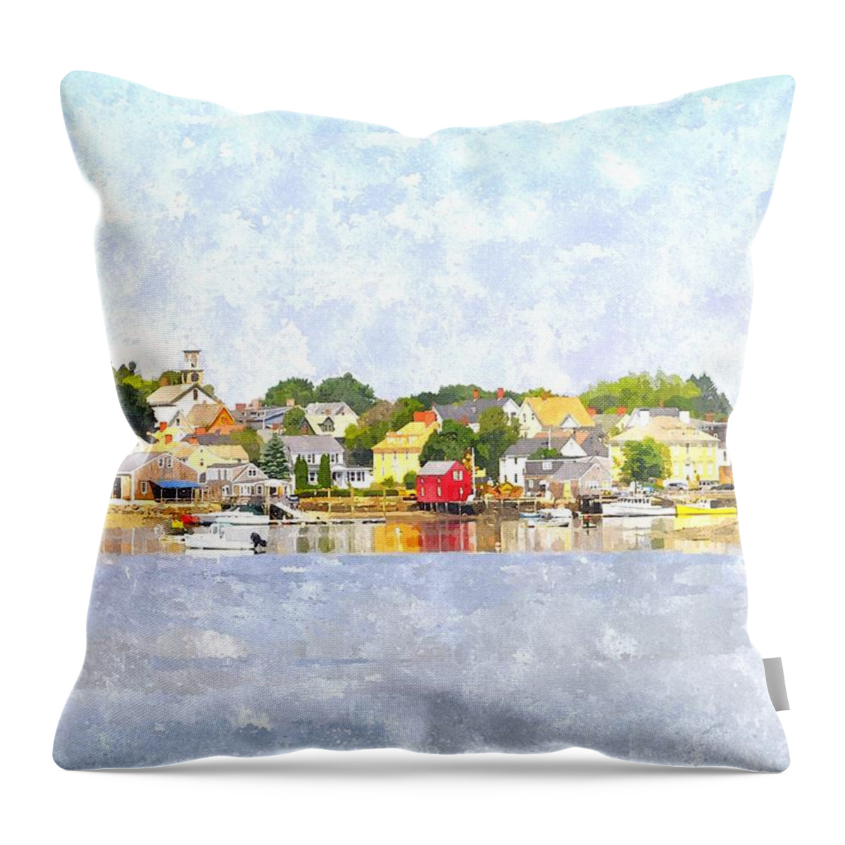 Water Throw Pillow featuring the digital art Portsmouth NH South End PSEWC by Jim Brage